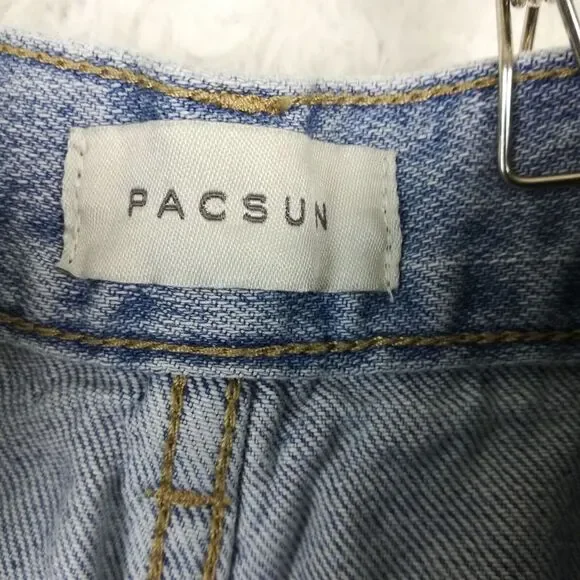 Pacsun Womens Jeans Boot Cut High Rise Denim Light Wash Stretch Unhemmed 26 - Picture 10 of 12